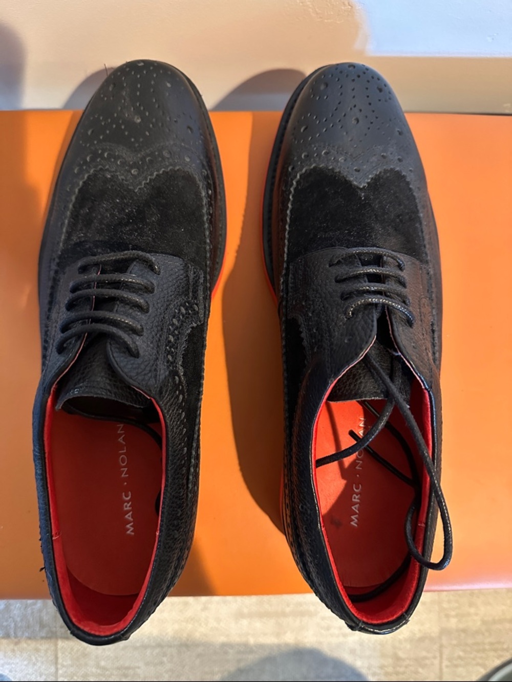Black Wingtip Suede & Leather Oxford - NEVER WORN